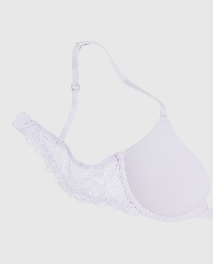 Push Up Bra with Lace Wing in Lavender Cake