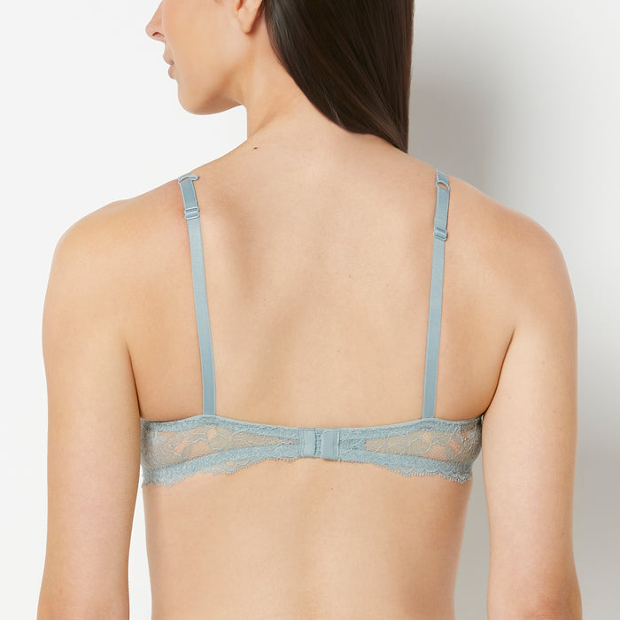 Push Up Bra with Lace Wing in Lead