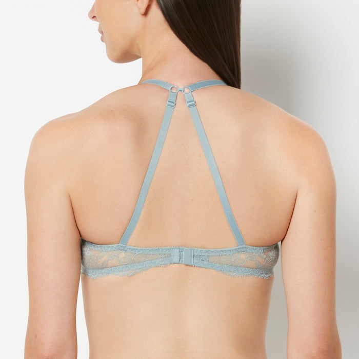 Push Up Bra with Lace Wing in Lead