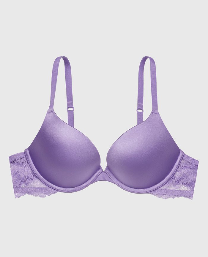 Push Up Bra with Lace Wing in Paisley Purple