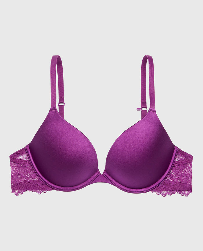 Push Up Bra With Lace Wing in Sparkling Grape