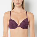 Push Up Bra with Poetic Lace in Blackberry Wine