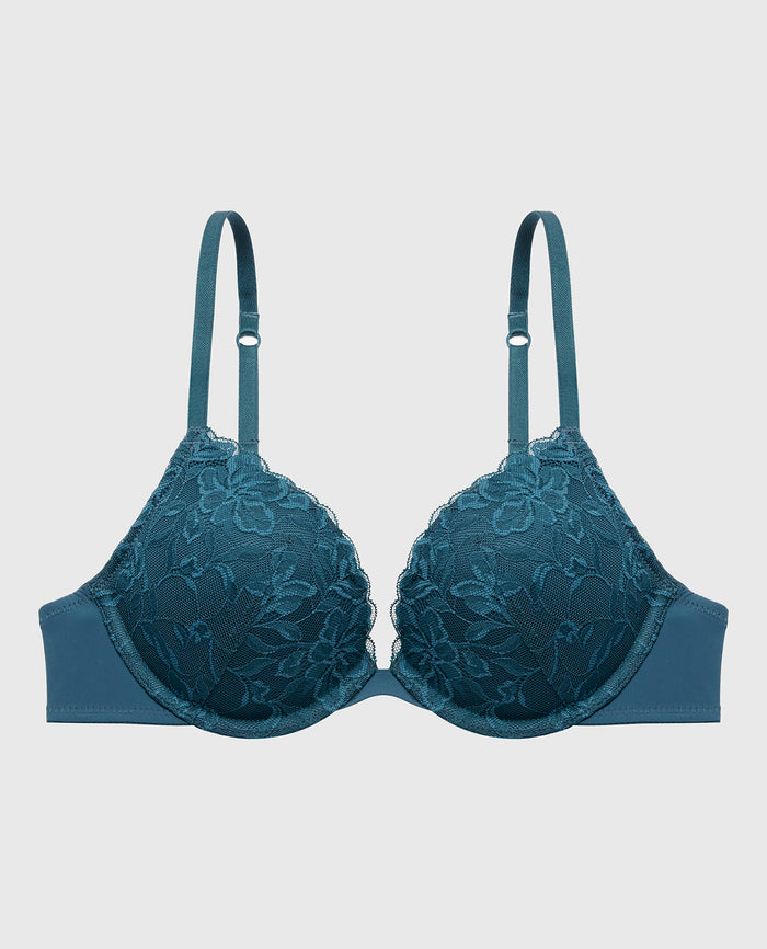 Push Up Bra with Poetic Lace in Legion Blue