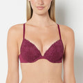 Push Up Bra with Poetic Lace in Magenta Purple