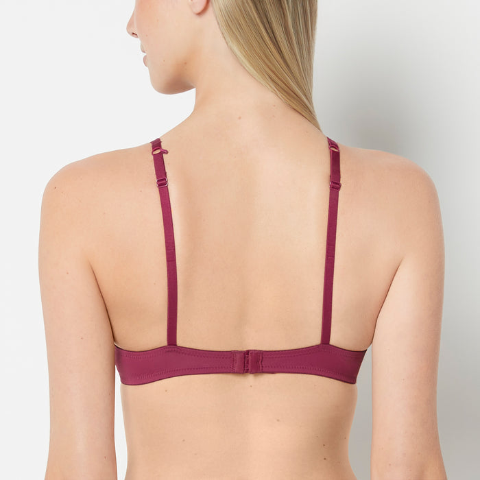 Push Up Bra with Poetic Lace in Magenta Purple