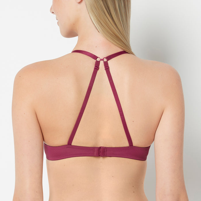 Push Up Bra with Poetic Lace in Magenta Purple