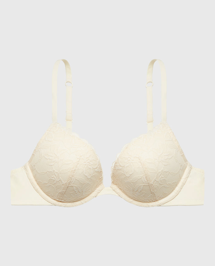 Push Up Bra with Poetic Lace in Pearled Ivory