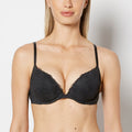 Push Up Bra with Poetic Lace in Tuxedo Black