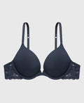 Push Up Bra with Poetic Lace Wing in Navy Blazer