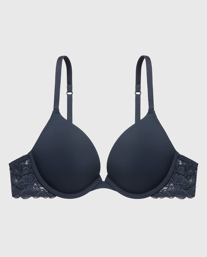 Push Up Bra with Poetic Lace Wing in Navy Blazer