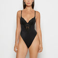 Push Up Demi bodysuit with reverie lace cup in Tuxedo Black