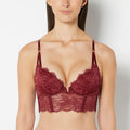 Push Up Demi Bustier with Bewitched Lace in Cabernet