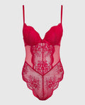Push Up Lace Bodysuit in Cosmo Red