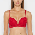 Push up Opulent Lace bra with lace cradle in Crimson