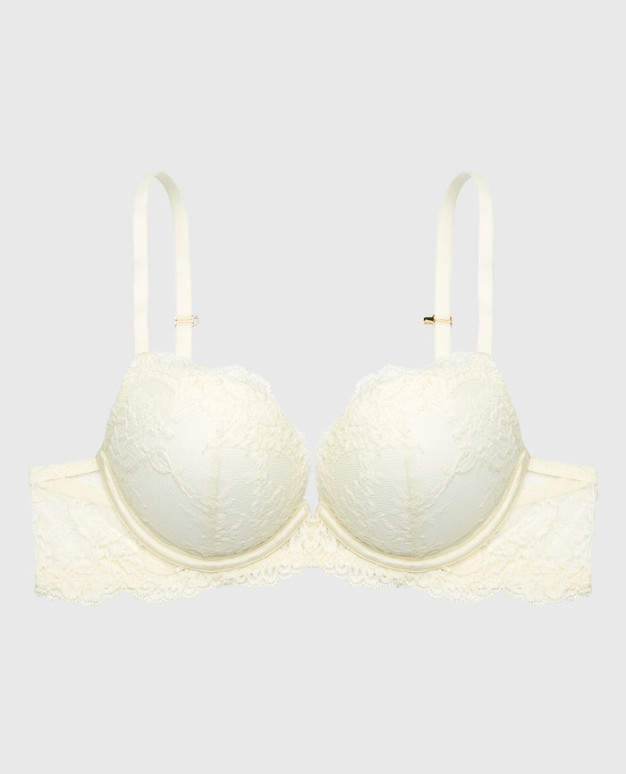 Push up Opulent Lace bra with lace cradle in Egret