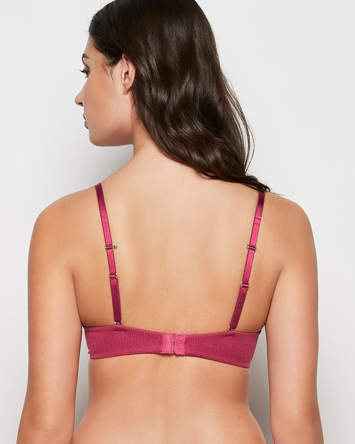 Push Up Plunge Bra in Electric Rouge