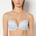 Push Up Plunge Bra With Afterglow Lace Details in Skyway