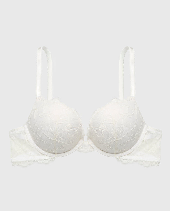 Push Up Plunge Bra With Afterglow Lace in Ivory
