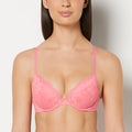 Push Up Plunge Bra With Charmed Lace in Pink Lemonade