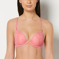 Push up Plunge Bra With Lush Lace in Pink Lemonade
