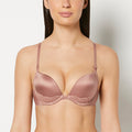 Push Up Plunge Bra With Lush Lace Piecing in Deer
