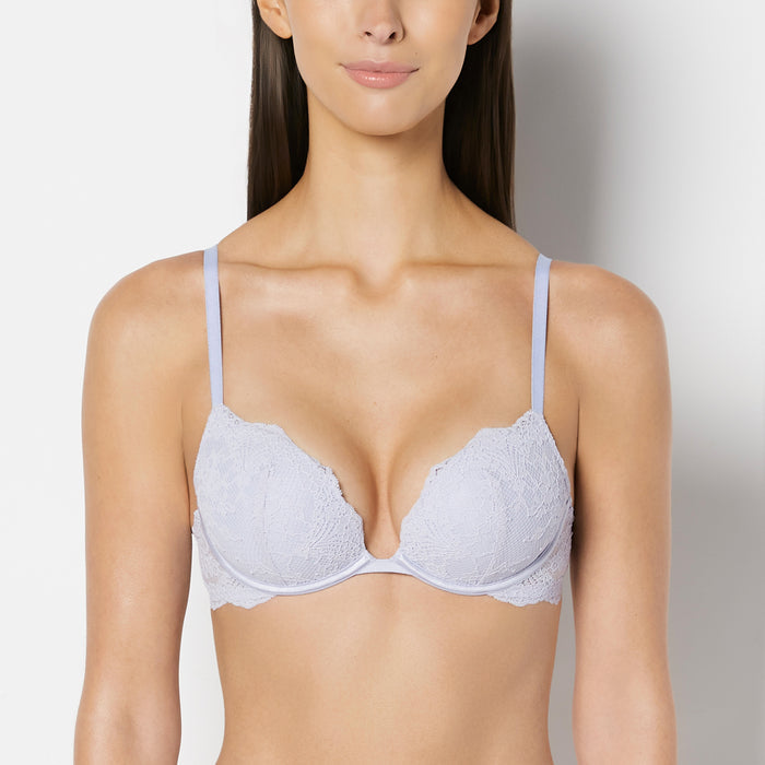 Push Up Plunge Bra with Timeless Lace in Cosmic Sky