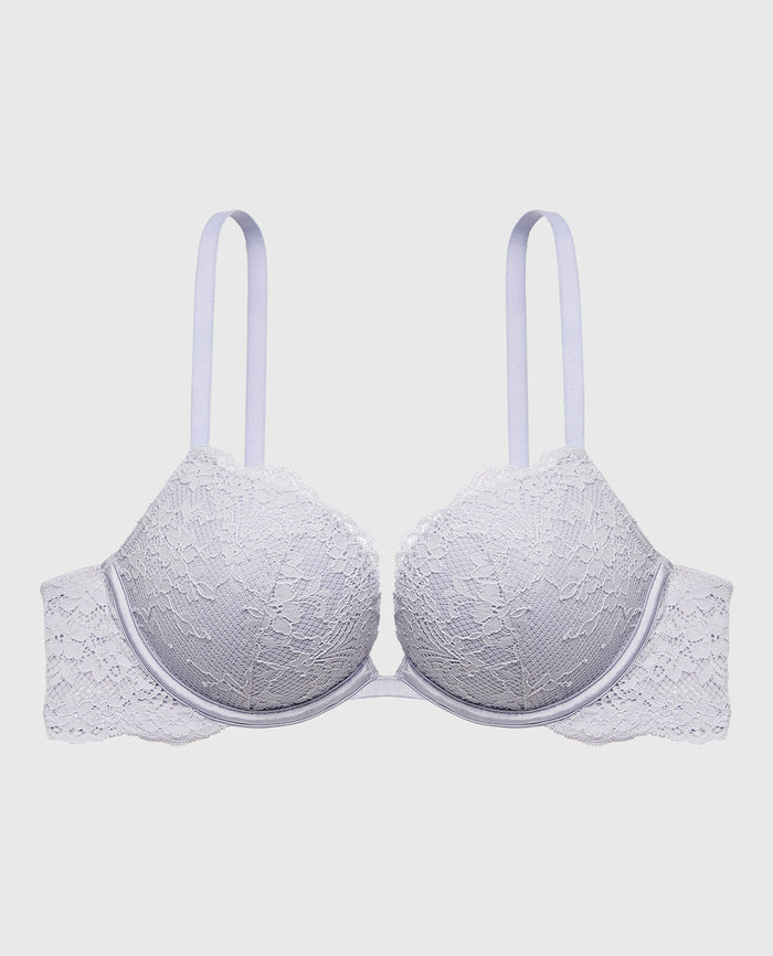 Push Up Plunge Bra with Timeless Lace in Cosmic Sky