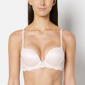 Push Up Plunge Bra with Timeless Lace Wing in Crystal Pink