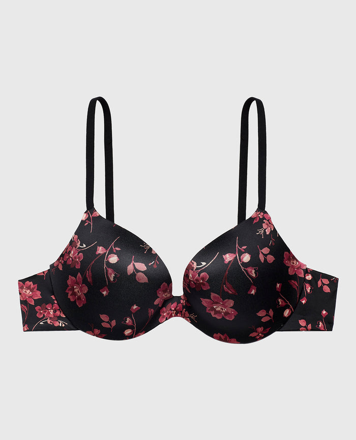Push Up Plunge Bra with Wide Wings in Goddess Floral