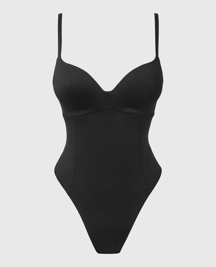 Push Up Smooth Wireless Bodysuit in Tuxedo Black