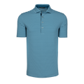Wolf Blue/Grove Striped Performance Golf Polo - Front View | Greyson Clothiers