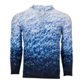 Greyson Clothiers Reflections Newago Pac Lite Jacket in Canal - Back View, Water-Print Nylon Hoodie