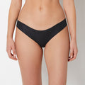 Remix Cotton Thong Panty in Tuxedo Black