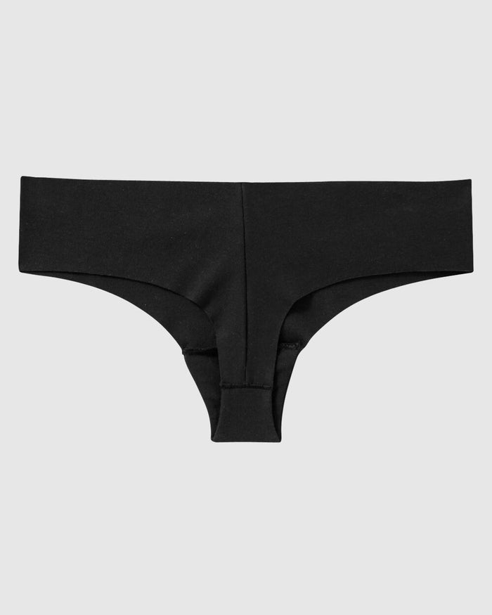 Remix Cotton Thong Panty in Tuxedo Black