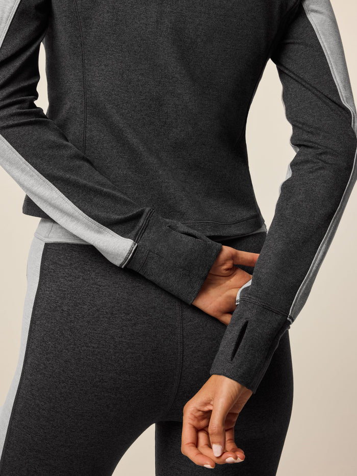 Rhinebeck Color Block Full-Zip Jacket - Thumbhole Cuff & Side Pocket Detail | Greyson Clothiers