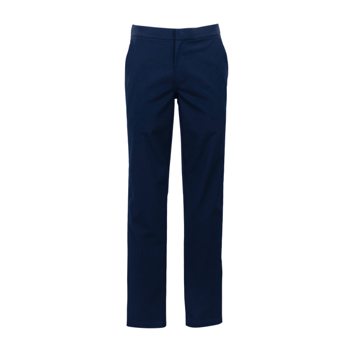 Greyson Clothiers Rhodes Seersucker Pant in Maltese Blue - Front View | Men's Seersucker Trousers