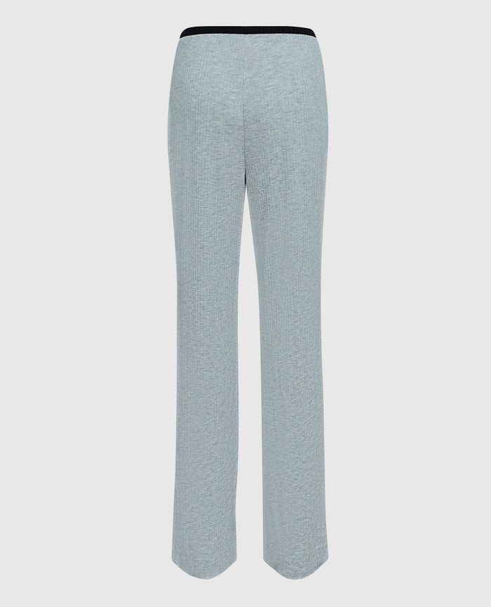 Ribbed Pajama Pant with V-Waist in Cool Gray
