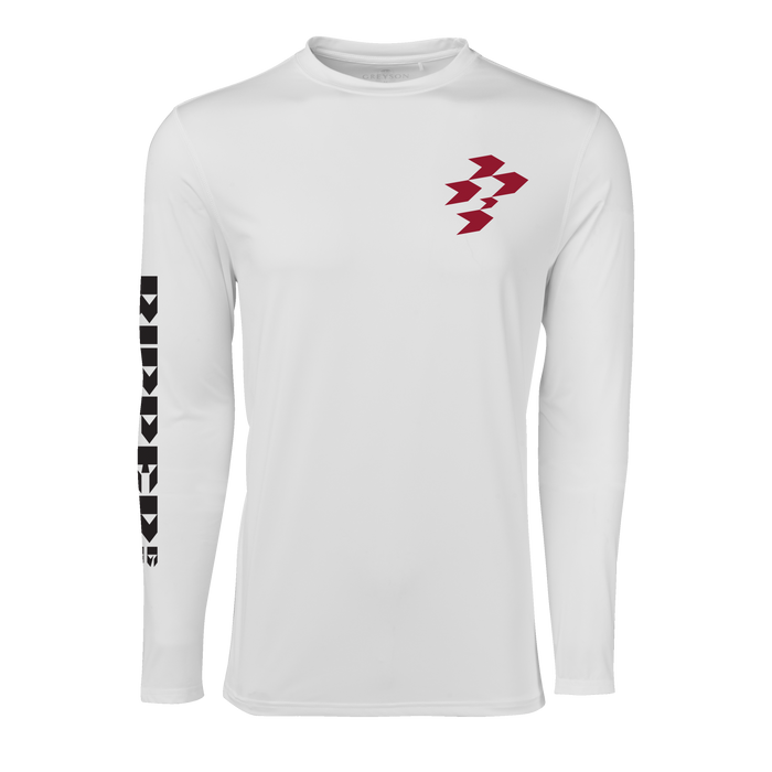 Arctic Ripper GC Guide Long Sleeve Tee - Front View, Ripper GC Chest Logo & Sleeve Graphic | Greyson Clothiers