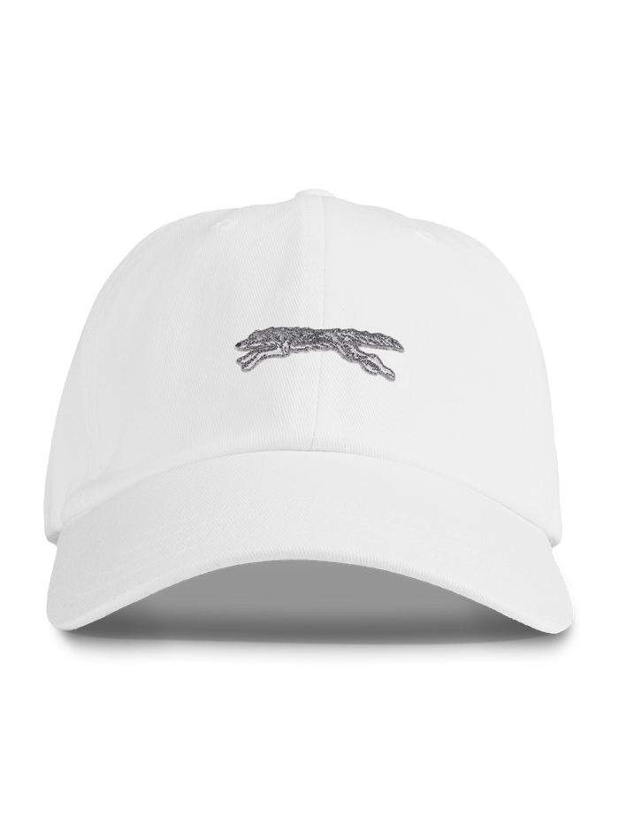 Arctic Cotton Twill Running Wolf Dad Hat - Front View | Greyson Clothiers