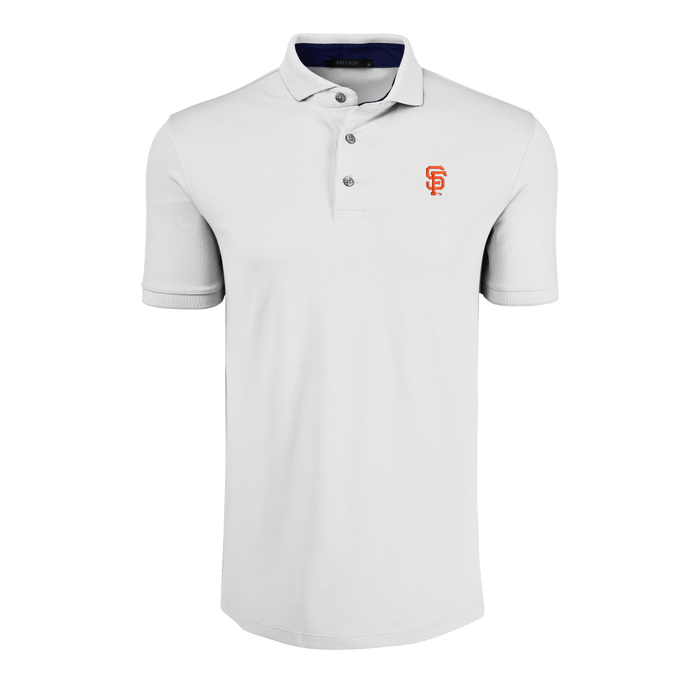 Arctic San Francisco Giants Crowley Performance Golf Polo - Front View, SF Logo | Greyson Clothiers