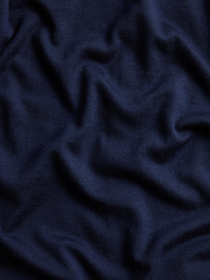 Saratoga Cardigan Maltese Blue - Ultra-Soft Merino Wool Fabric Texture Close-Up | Greyson Clothiers