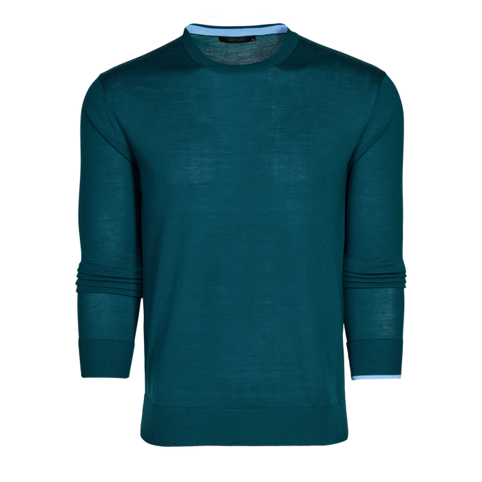 Grove Merino Wool Saratoga Crewneck Sweater - Front View | Greyson Clothiers