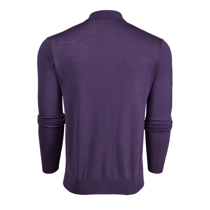 Jesper Merino Saratoga Long Sleeve Sweater Polo - Back View | Greyson Clothiers