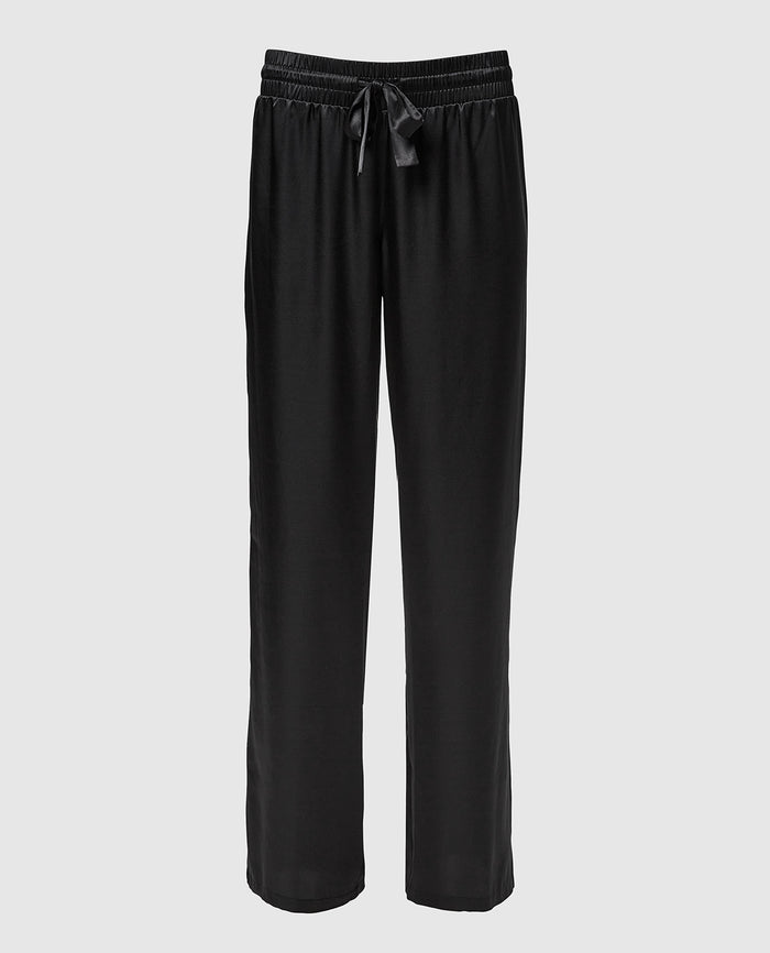 Satin Sleep Pant in Smoulder Black