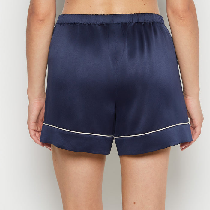 Satin Sleep Short in Dress Blues