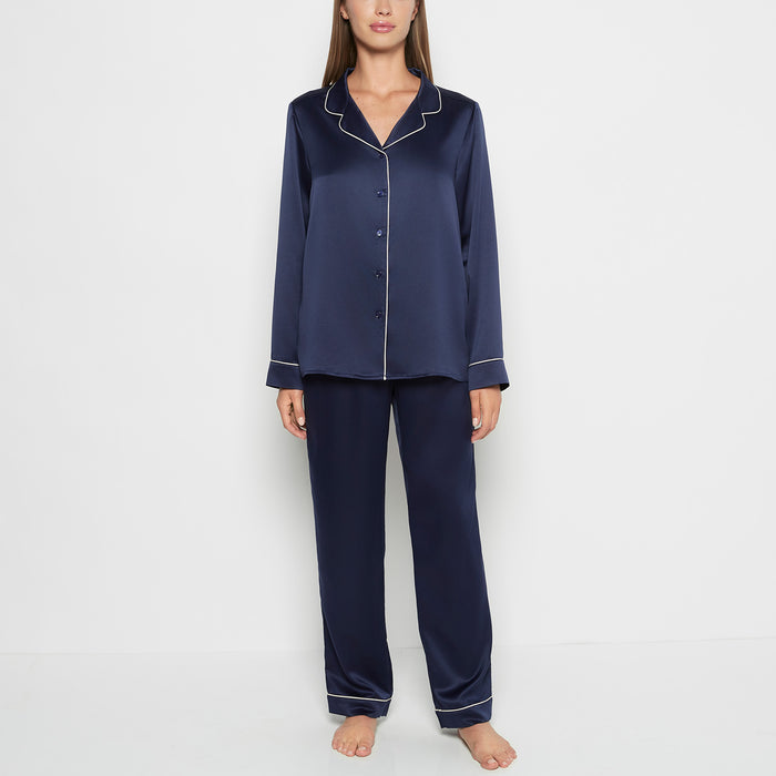 Satin Sleep Top in Dress Blues