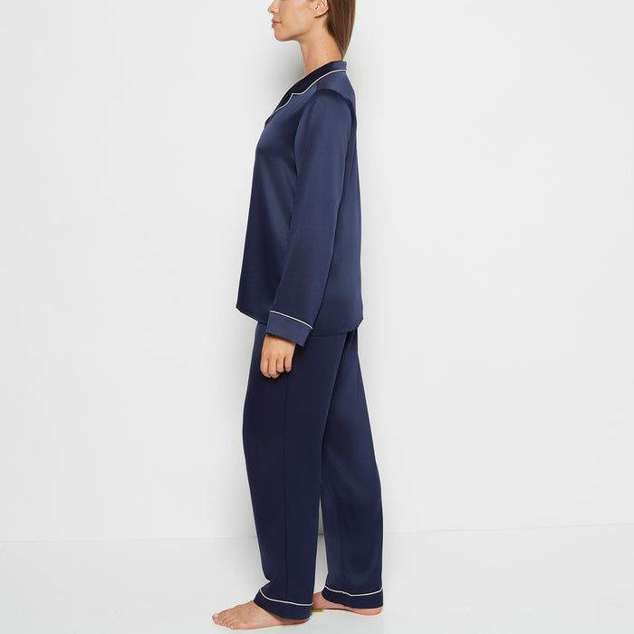 Satin Sleep Top in Dress Blues