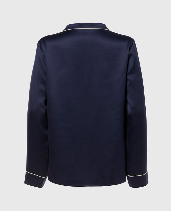 Satin Sleep Top in Dress Blues