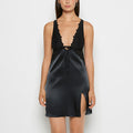 Satin Slip in Tuxedo Black