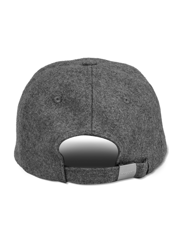 Smoke Heather Wool Scarlett Wolf Arrow Hat - Back View Adjustable Strap | Greyson Clothiers